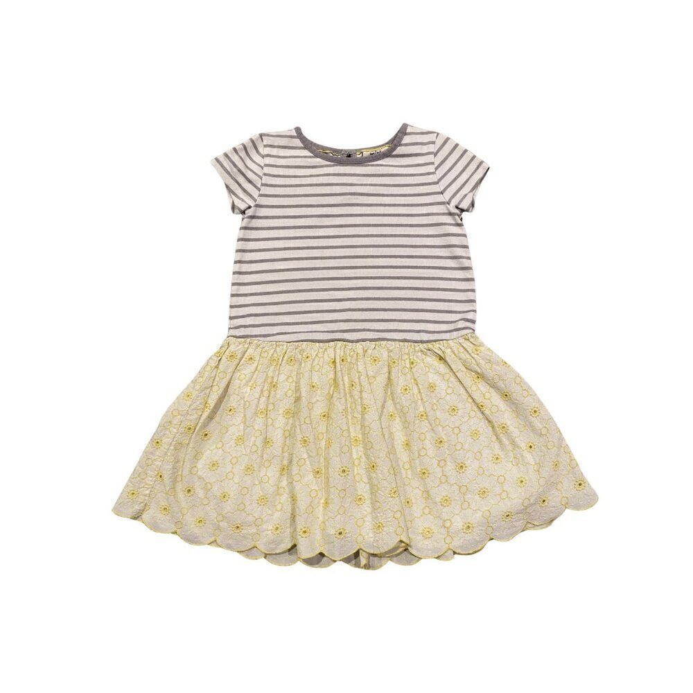 Mini Boden Gray & Yellow Lace Dress - Size 5-6Y - Excellent!